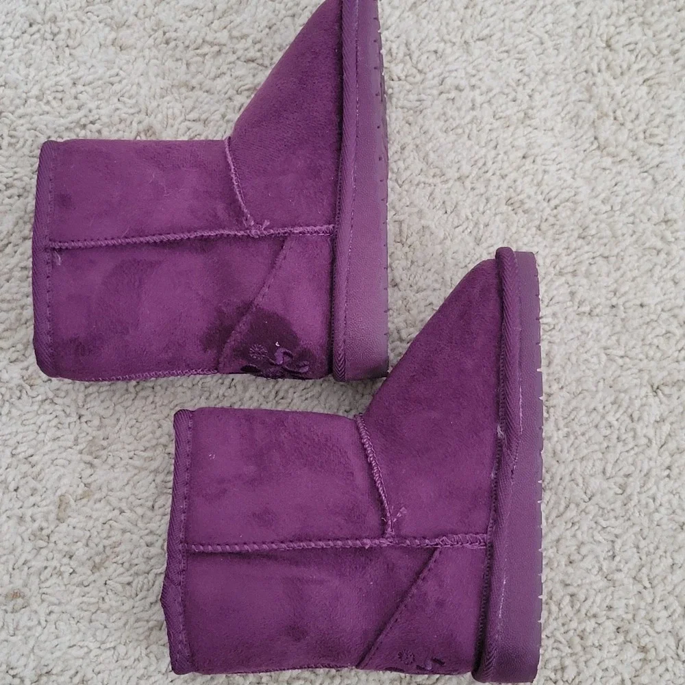 Dawgs Microfiber Boots Toddler 4/5 Purple Faux Shearling Memory Foam Slip Resist